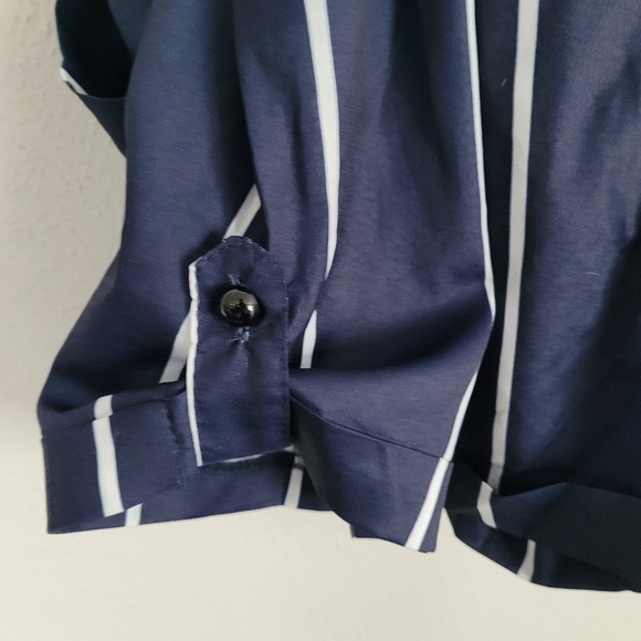 Zaful Navy Blue and White Romper Size 6 - Picture 6 of 11